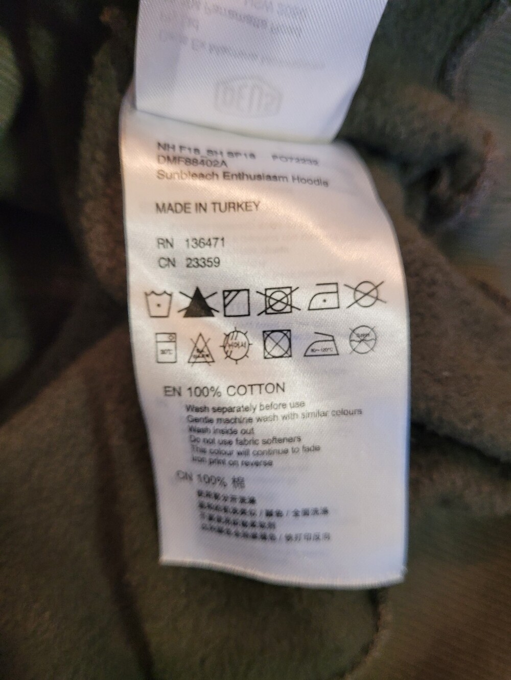 Deus Ex Machina Sunbleached Enthusiasm Beluga Green Graphic Hoodie Sweatshirt-S - Picture 6 of 13